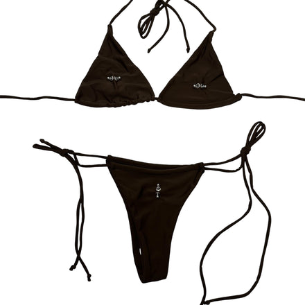 Dark Brown Pierced Bikini